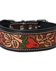 HIlason Genuine Leather Dog Collar Hand Tooled