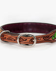 HILASON Western Genuine Leather Heavy Duty Hand Painted Dog Collar
