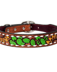 HILASON Western Genuine Leather Heavy Duty Hand Painted Dog Collar