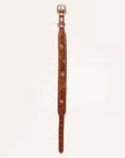 HIlason Genuine Leather Dog Collar Hand Tooled