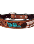 HILASON Western Genuine Leather Heavy Duty Hand Painted Dog Collar