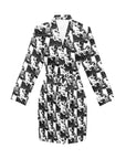Cowboy Women's Long Sleeve Belted Satin Feel Dressing Lounge Robe