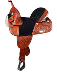 HILASON 15 Treeless Western Trail Barrel Racing American Leather Saddle | Horse Saddle | Western Saddle | Treeless Saddle | Saddle for Horses | Horse Leather Saddle