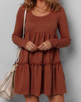 Everleigh Ribbed Frilled Trim High Waist Dress