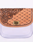 American Darling ADBGL118 Clear Bag Hand Tooled Genuine Leather Women Bag Western Handbag Purse