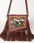 American Darling ADBG841 Small Crossbody Hand Tooled Genuine Leather Women Bag Western Handbag Purse