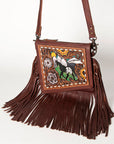 American Darling ADBG841 Small Crossbody Hand Tooled Genuine Leather Women Bag Western Handbag Purse
