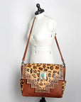 ADBG842A American Darling Hand Tooled Hair On Genuine Leather Women Bag Western Handbag Purse