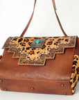 ADBG842A American Darling Hand Tooled Hair On Genuine Leather Women Bag Western Handbag Purse