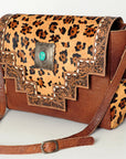 ADBG842A American Darling Hand Tooled Hair On Genuine Leather Women Bag Western Handbag Purse
