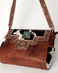 ADBG842B American Darling Hand Tooled Hair On Genuine Leather Women Bag Western Handbag Purse