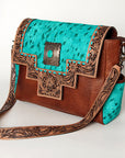 ADBG842C American Darling Hand Tooled Hair On Genuine Leather Women Bag Western Handbag Purse
