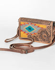 ADBG844B American Darling Hand Tooled Saddle Blanket Genuine Leather Women Bag Western Handbag Purse