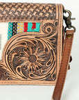 American Darling Cross Body Hand Tooled Saddle Blanket Genuine Leather Western Women Bag Handbag Purse | Crossbody for Cute