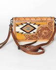 ADBG844D American Darling Hand Tooled Saddle Blanket Genuine Leather Women Bag Western Handbag Purse