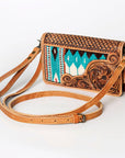 American Darling Cross Body Hand Tooled Saddle Blanket Genuine Leather Western Women Bag Handbag Purse | Crossbody for Cute