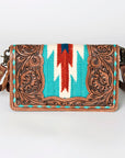 American Darling Cross Body Hand Tooled Saddle Blanket Genuine Leather Western Women Bag Handbag Purse | Crossbody for Cute