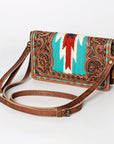 American Darling Cross Body Hand Tooled Saddle Blanket Genuine Leather Western Women Bag Handbag Purse | Crossbody for Cute