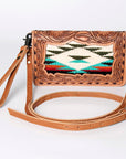 American Darling Cross Body Hand Tooled Saddle Blanket Genuine Leather Western Women Bag Handbag Purse | Crossbody for Cute