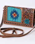 ADBG844J American Darling Hand Tooled Saddle Blanket Genuine Leather Women Bag Western Handbag Purse