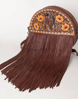 American Darling ADBG846 Canteen Hand Tooled Genuine Leather Women Bag Western Handbag Purse
