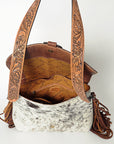 American Darling ADBG851 Messenger Hand Tooled Hair-On Genuine Leather Women Bag Western Handbag Purse
