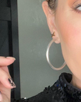 Matte Finish Large Hoop Earrings