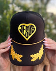 Gold Leaf Jesus trucker hat