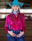 NIGHT OUT VELVET FRINGE PERFORMANCE RODEO SHIRT