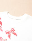 Valentine Bow Sequin Long Sleeve Oversize Sweatshirt