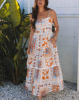Zora Ricrac Trim Spaghetti Straps Maxi Dress
