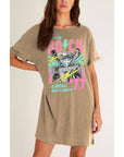ROCK N ROLL GUITAR MINERAL GRAPHIC DRESS