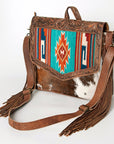 ADBG852E American Darling Hand Tooled Saddle Blanket Hair On Genuine Leather Women Bag Western Handbag Purse