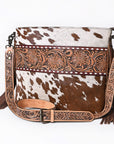 American Darling Cross Body Hand Tooled Hair on-Genuine Leather Western Women Bag Handbag Purse | Crossbody for Cute