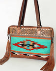 ADBG855D American Darling Hand Tooled Saddle Blanket Genuine Leather Women Bag Western Handbag Purse