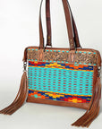 ADBG855E American Darling Hand Tooled Saddle Blanket Genuine Leather Women Bag Western Handbag Purse