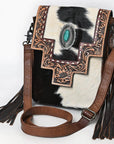 ADBG856A American Darling Hand Tooled Hair On Genuine Leather Women Bag Western Handbag Purse