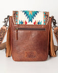American Darling Cross Body Hand Tooled Saddle Blanket Hair On Genuine Leather Western Women Bag Handbag Purse Crossbody Cute