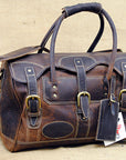 15”W x 10”H x 8”D Leather Duffle Bag 15 Inches