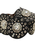 Nocona Women's Disc Concho Belt Sparkling Crystal Centers Silver Studs Medium