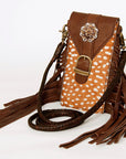 American Darling Cell Phone Holder Hair On Genuine Leather women bag western handbag purse