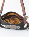 American Darling ADBGZ615 Crossbody Hand Tooled Hair-On Genuine Leather Women Bag Western Handbag Purse