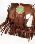 American Darling ADBGZ618 Messenger Hand Tooled Hair-On Genuine Leather Women Bag Western Handbag Purse