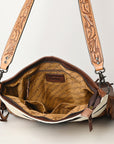 American Darling ADBGZ622 Messenger Hand Tooled Hair-On Genuine Leather Women Bag Western Handbag Purse