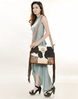 American Darling ADBGZ623 Crossbody Hand Tooled Hair-On Genuine Leather Women Bag Western Handbag Purse