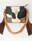 American Darling ADBGZ623 Crossbody Hand Tooled Hair-On Genuine Leather Women Bag Western Handbag Purse