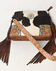American Darling ADBGZ623 Crossbody Hand Tooled Hair-On Genuine Leather Women Bag Western Handbag Purse