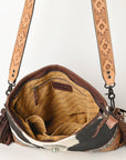 American Darling ADBGZ623 Crossbody Hand Tooled Hair-On Genuine Leather Women Bag Western Handbag Purse