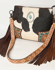 American Darling ADBGZ623 Crossbody Hand Tooled Hair-On Genuine Leather Women Bag Western Handbag Purse