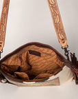 American Darling ADBGZ624 Crossbody Hand Tooled Hair-On Genuine Leather Women Bag Western Handbag Purse